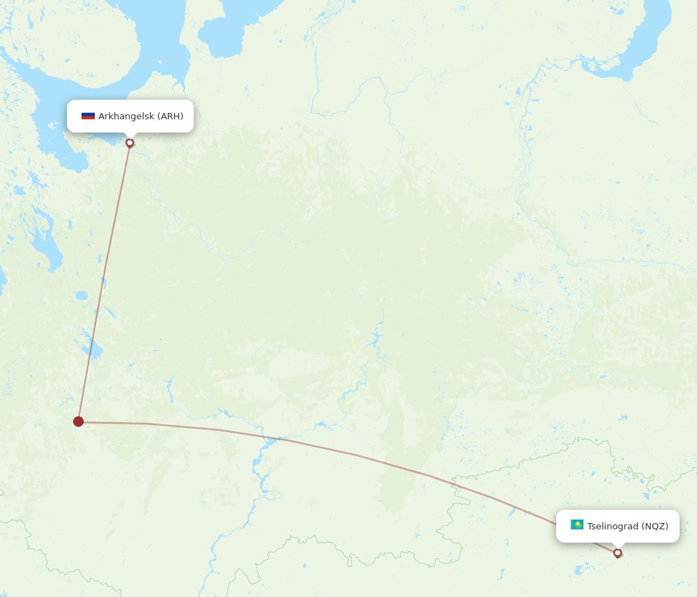 NQZ-ARH flight routes