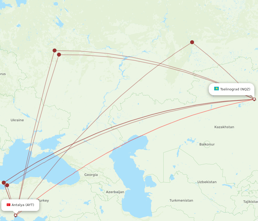 NQZ-AYT flight routes