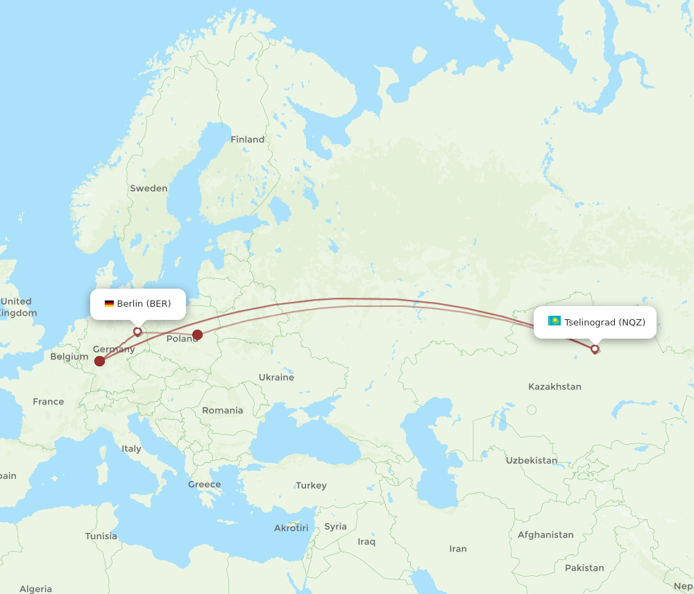 NQZ-BER flight routes