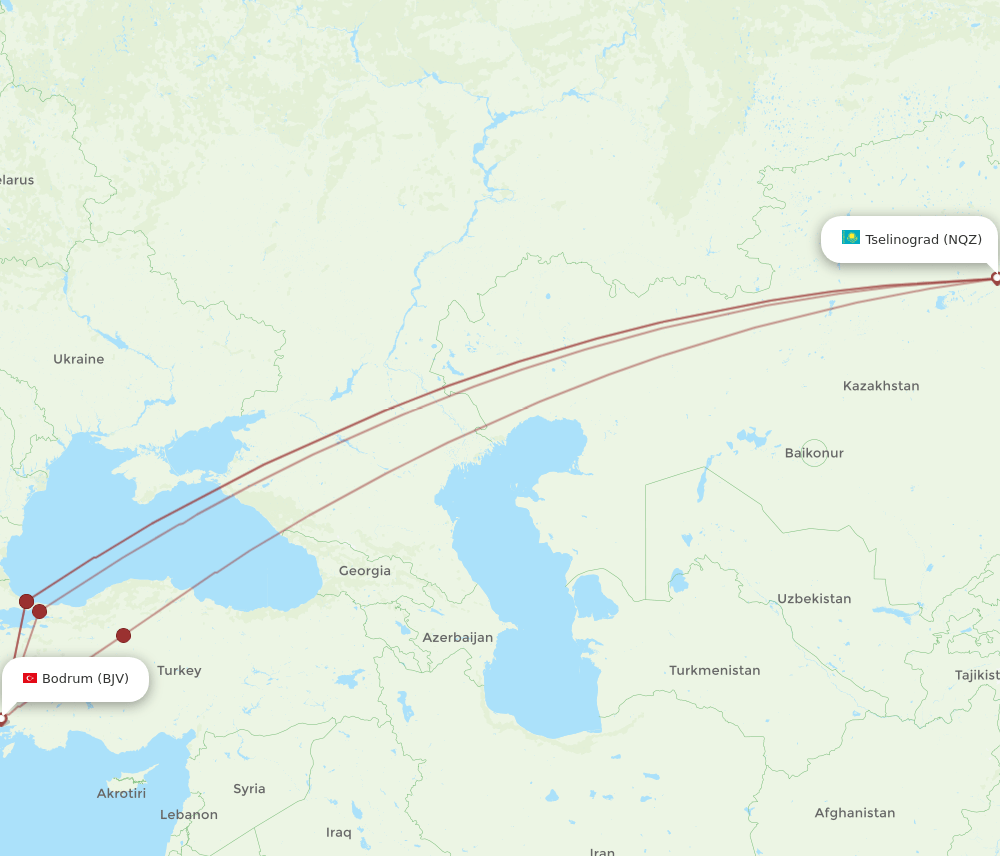 NQZ-BJV flight routes