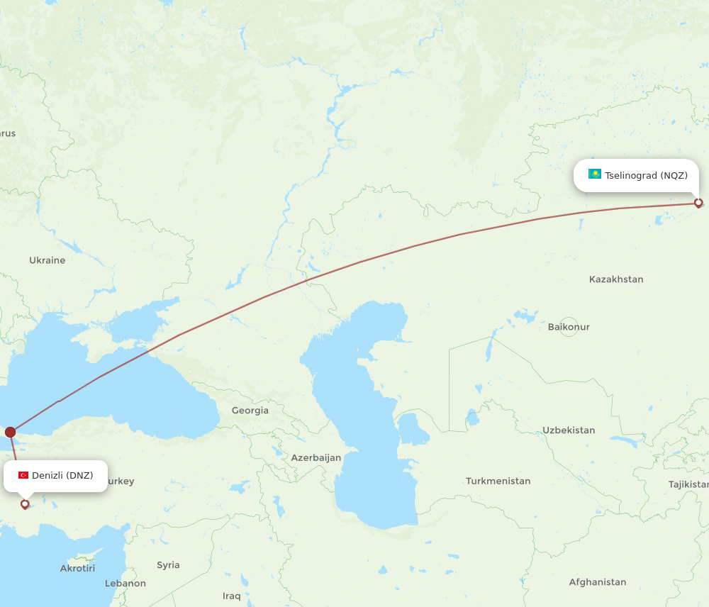 NQZ-DNZ flight routes