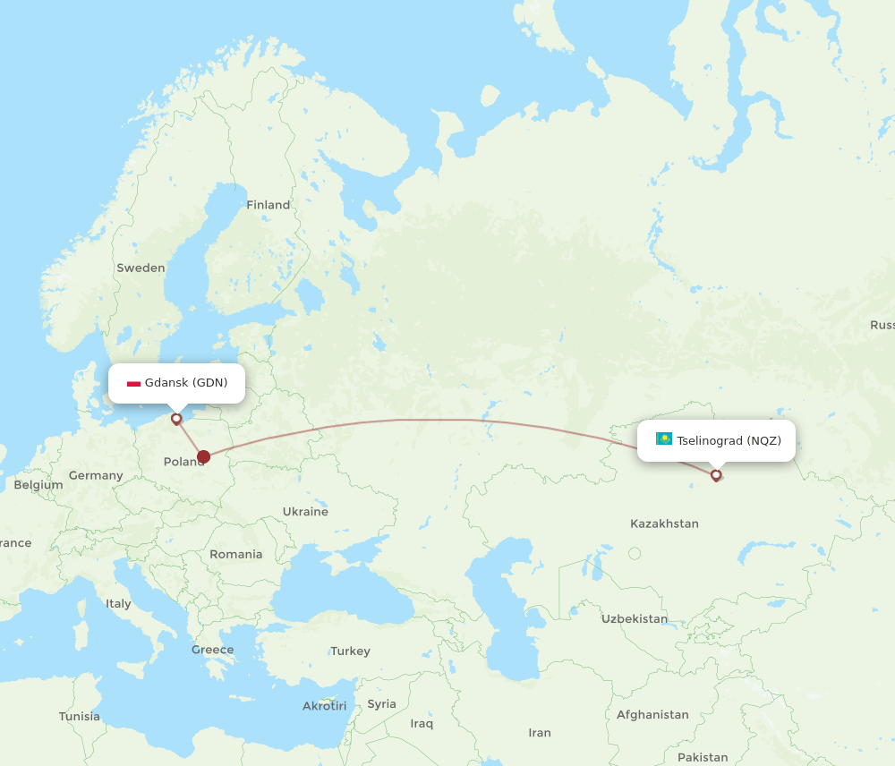 NQZ-GDN flight routes
