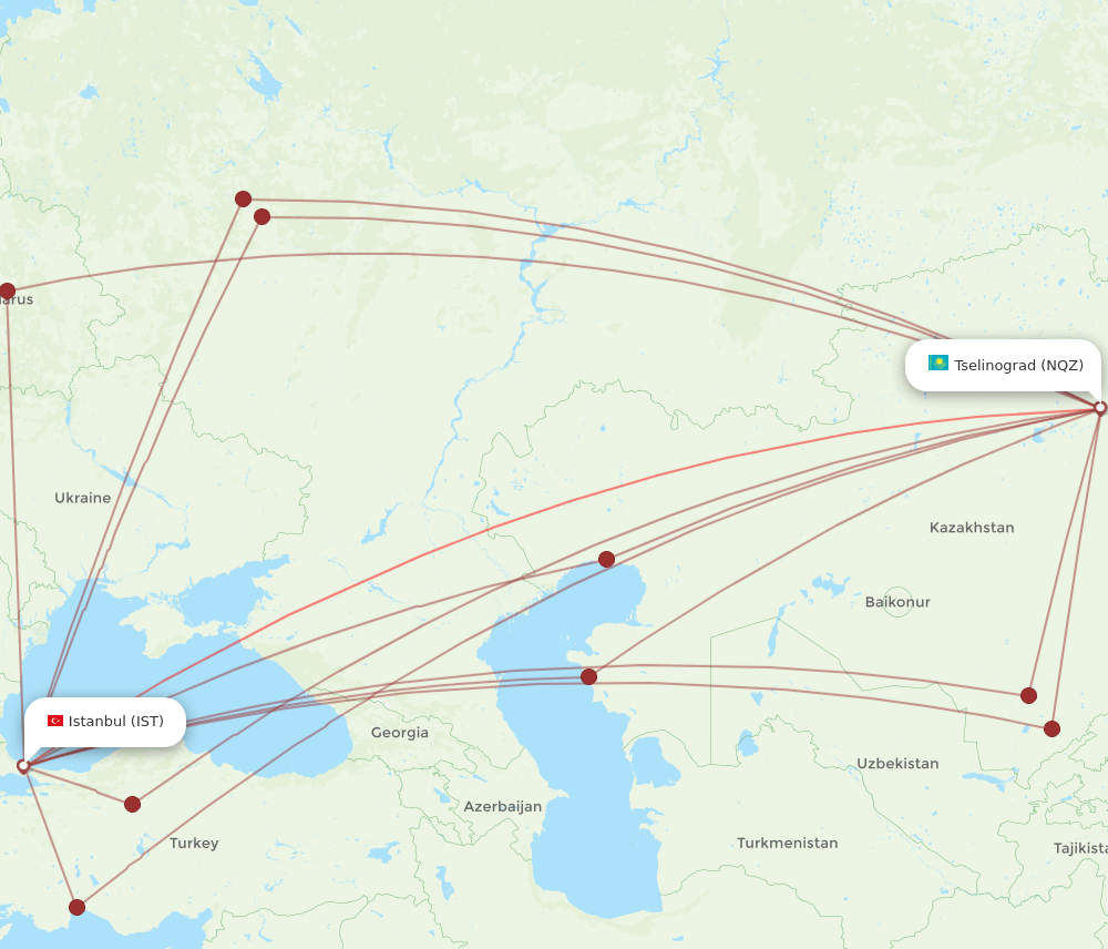 NQZ-IST flight routes