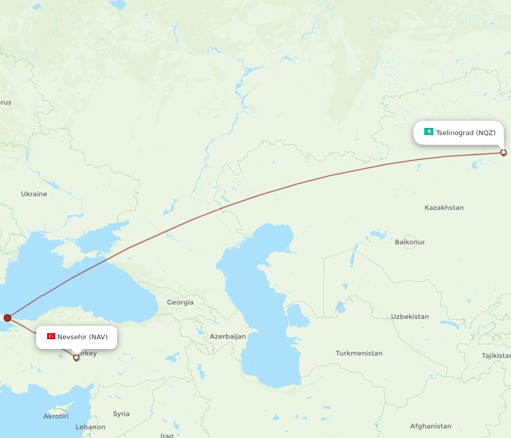 NQZ-NAV flight routes