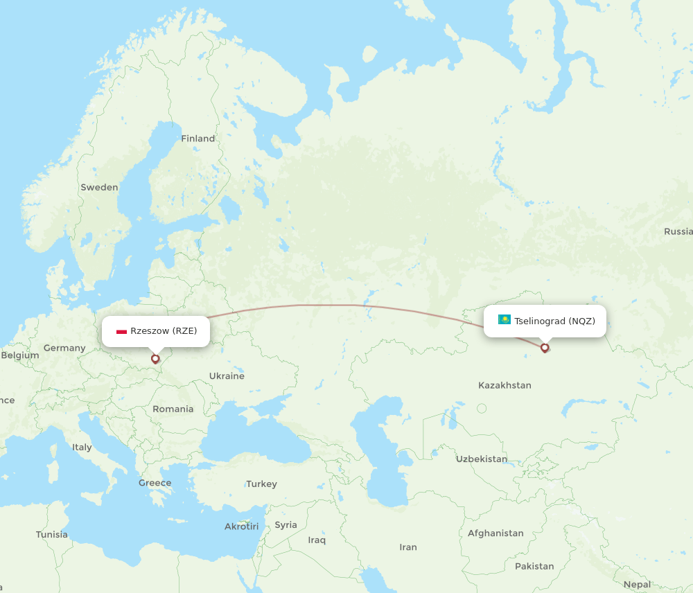 NQZ-RZE flight routes