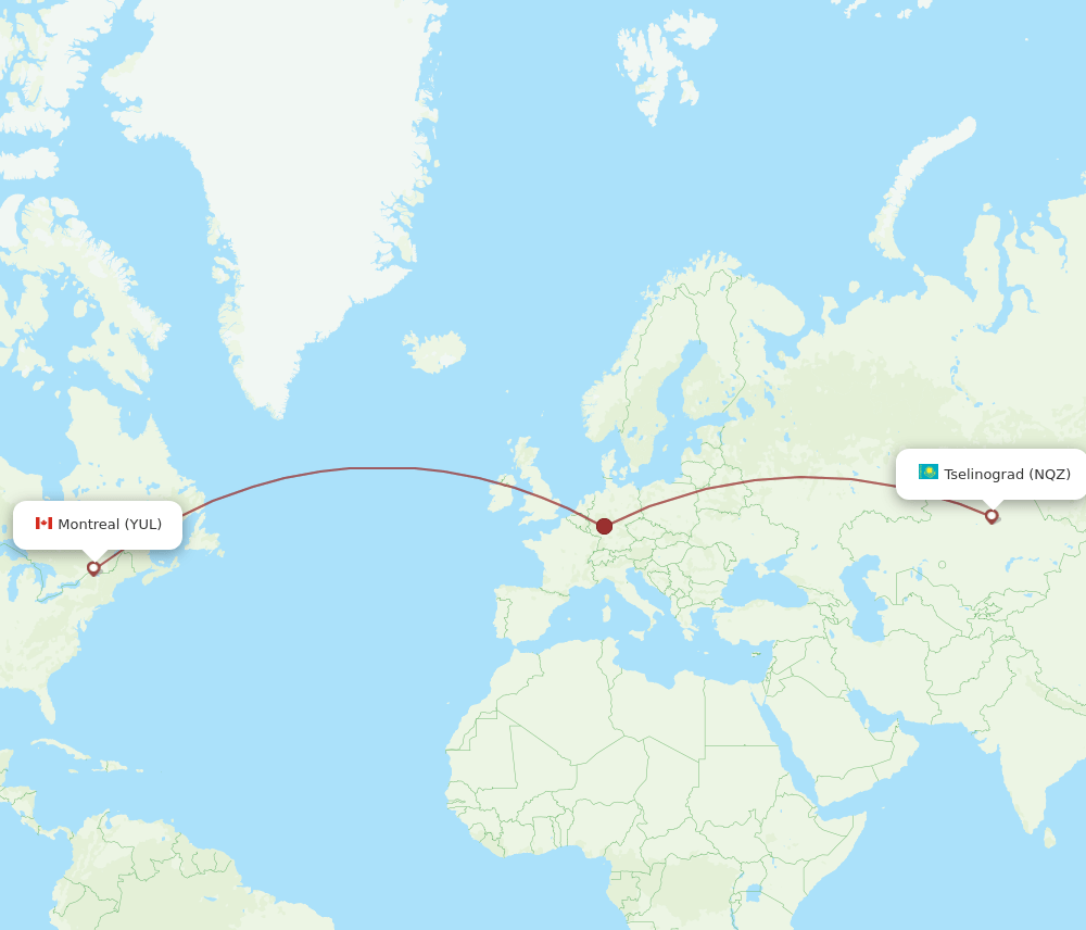 NQZ-YUL flight routes