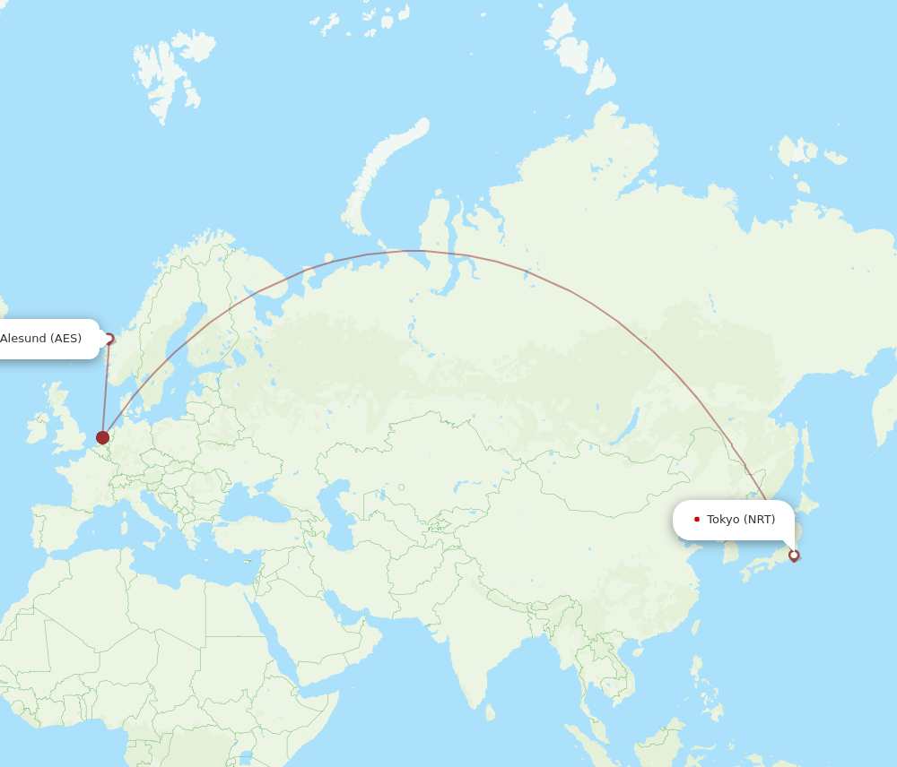 NRT-AES flight routes