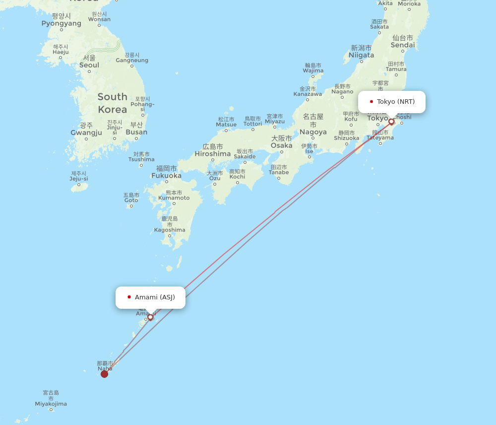 NRT-ASJ flight routes