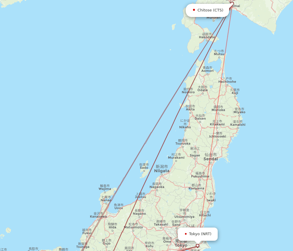 NRT-CTS flight routes