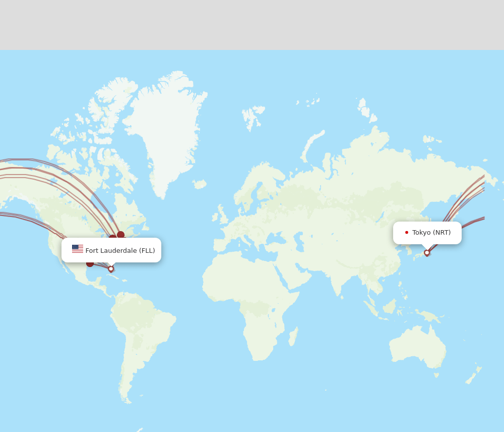 NRT-FLL flight routes