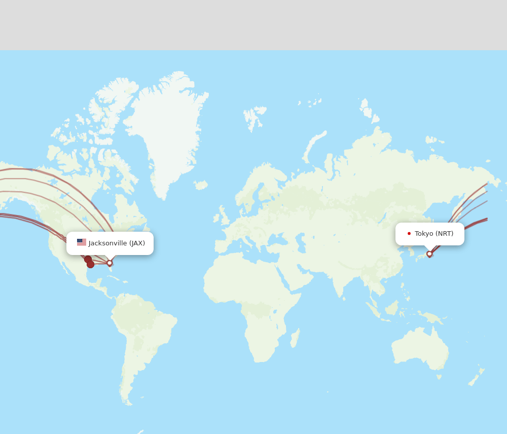 NRT-JAX flight routes