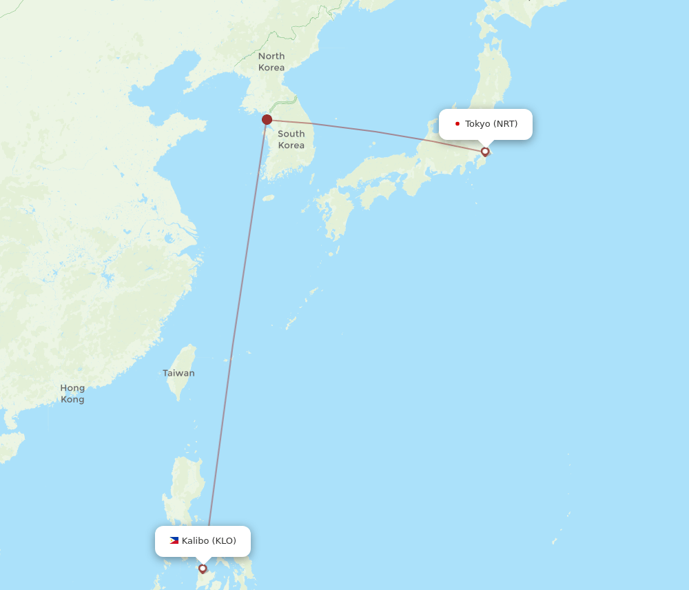 NRT-KLO flight routes