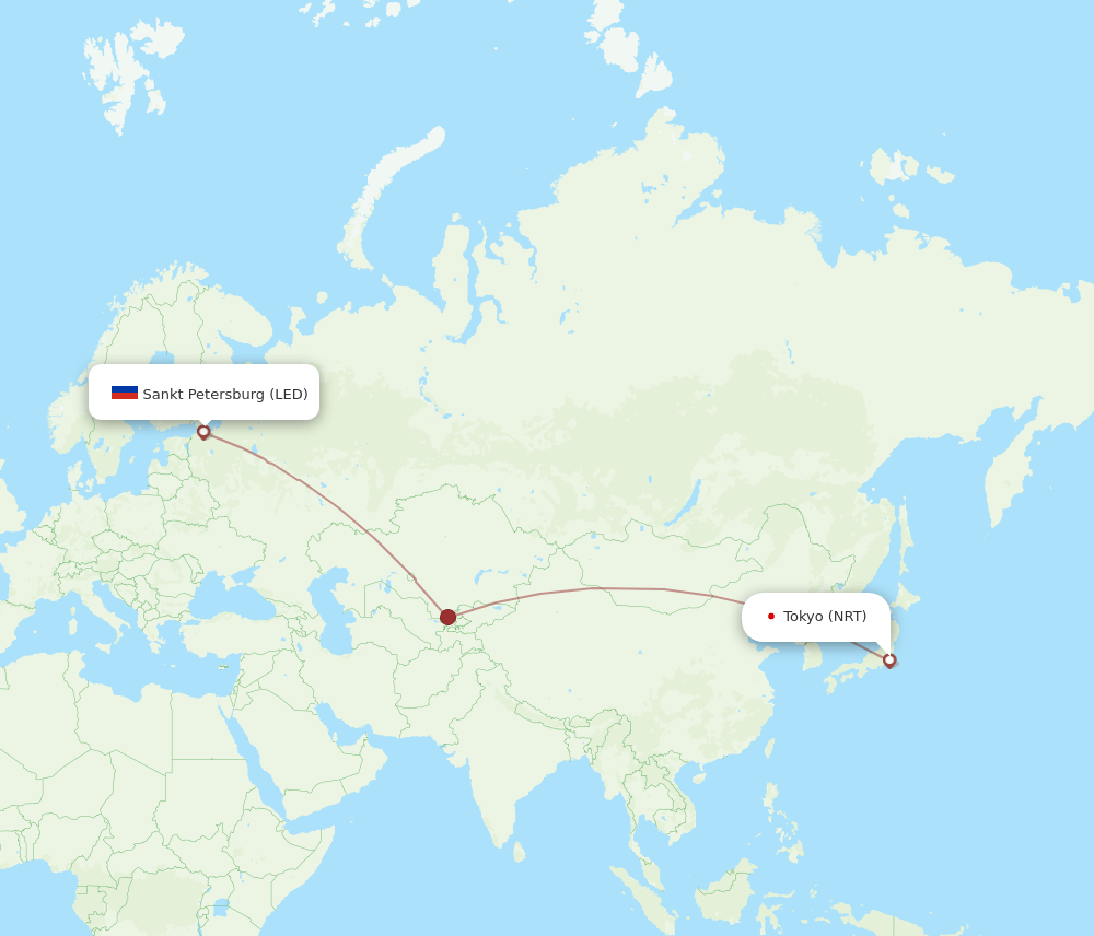 NRT-LED flight routes