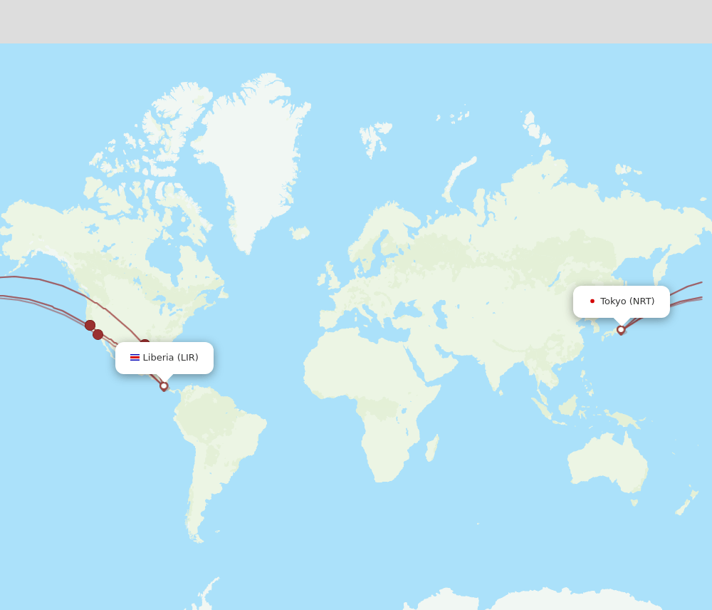 NRT-LIR flight routes