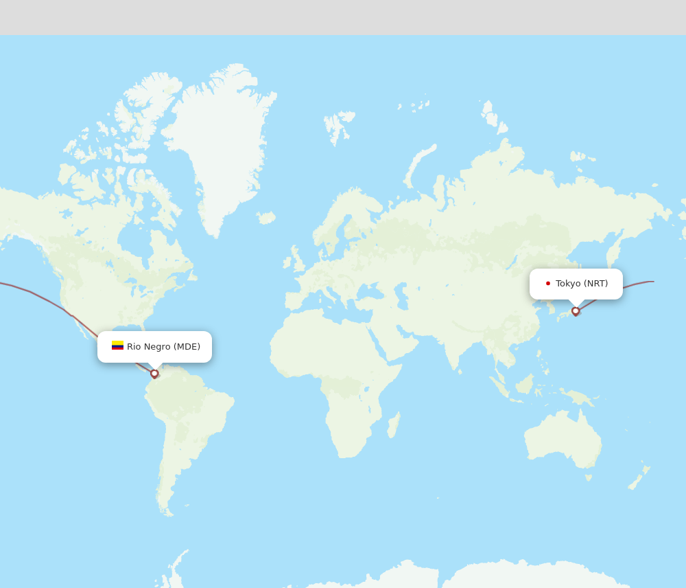 NRT-MDE flight routes