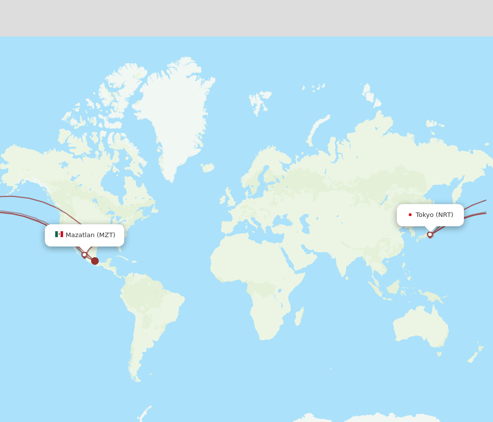 NRT-MZT flight routes
