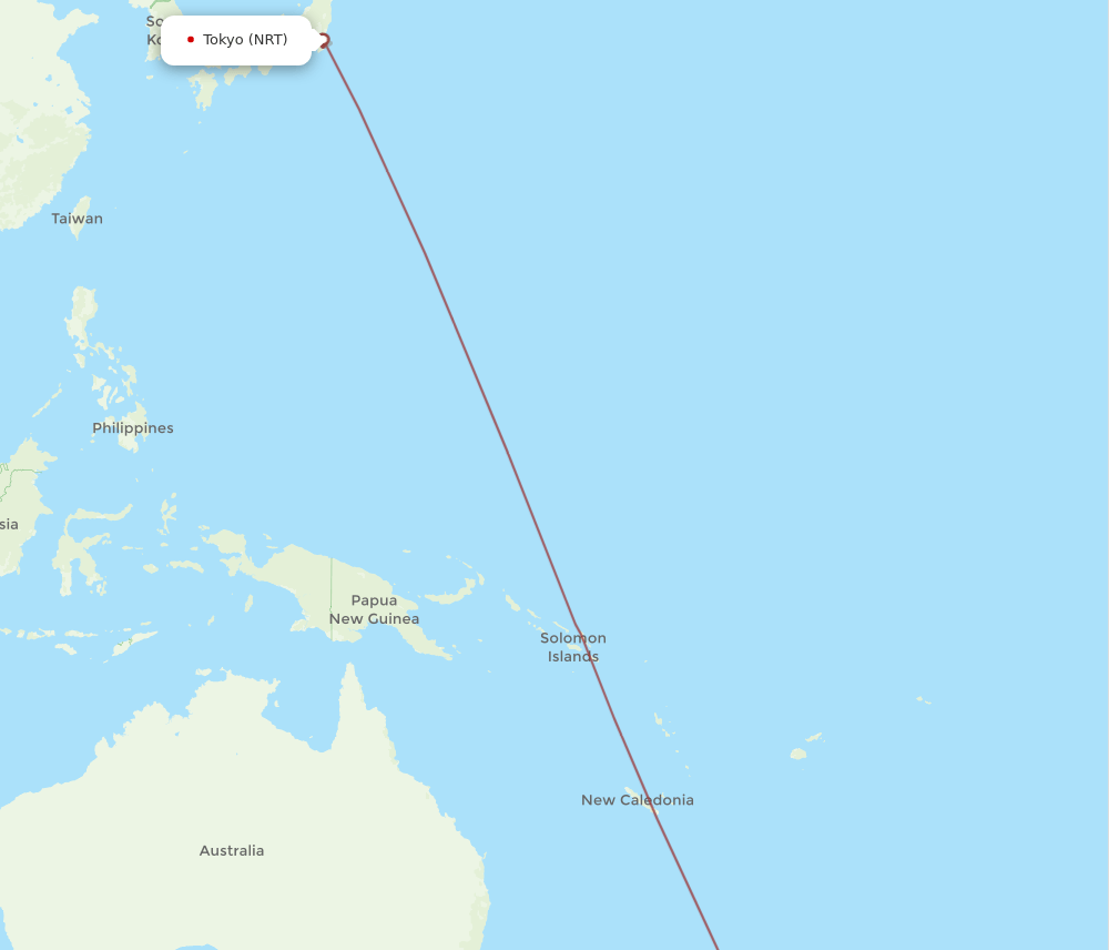 NRT-NPE flight routes