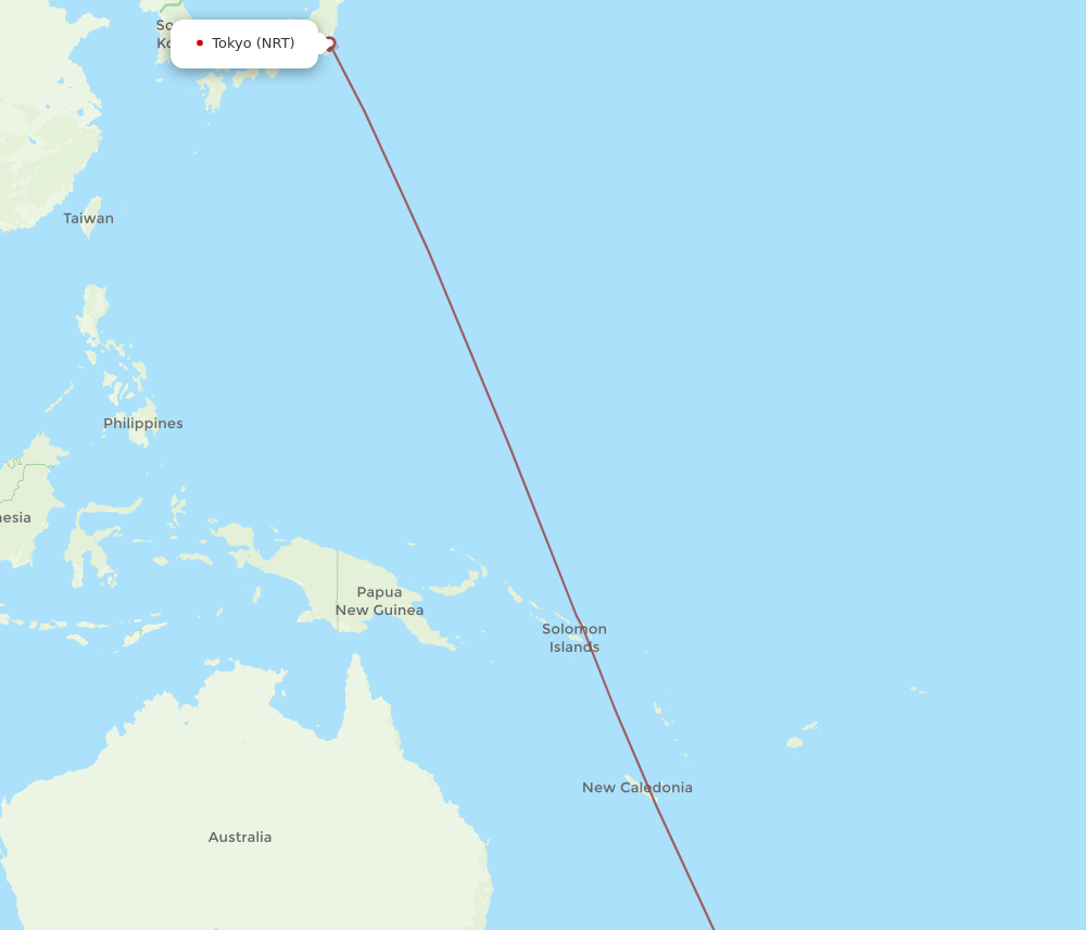 NRT-NPL flight routes