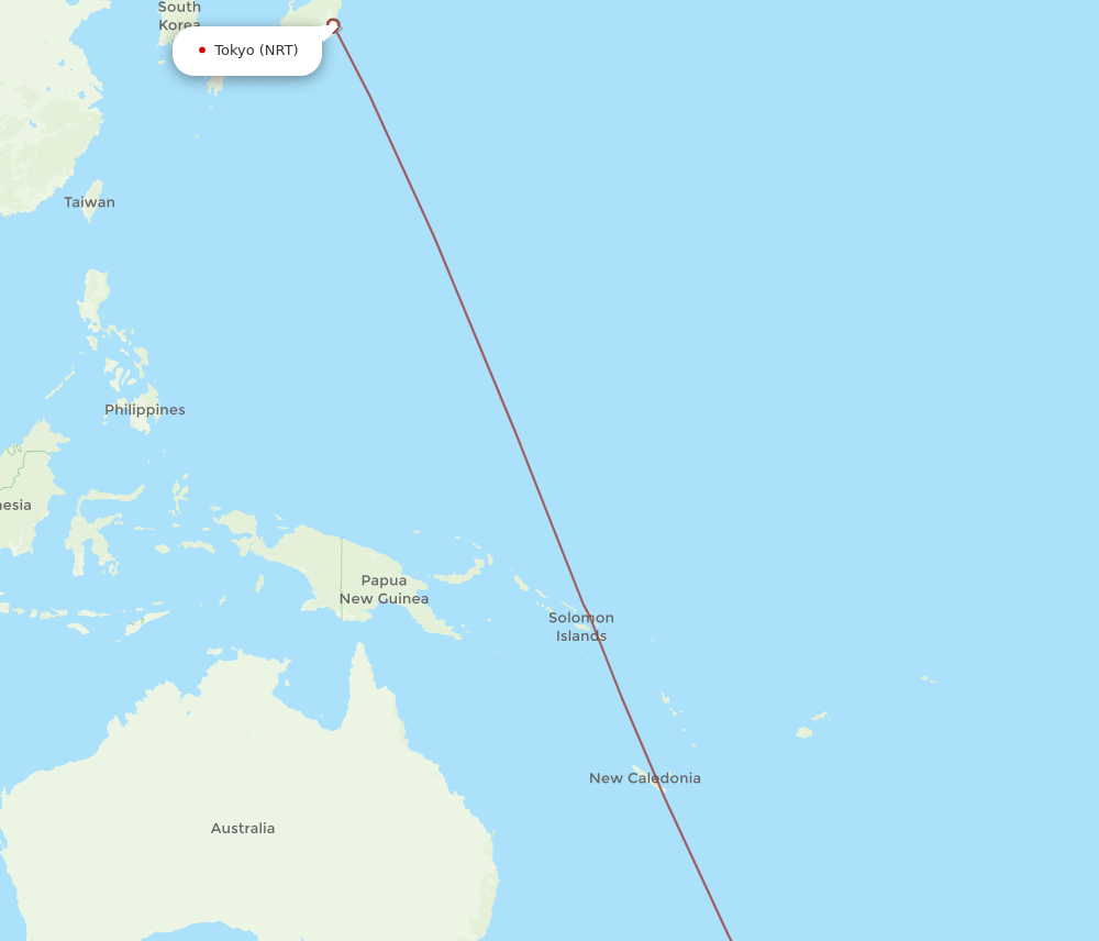 NRT-NSN flight routes