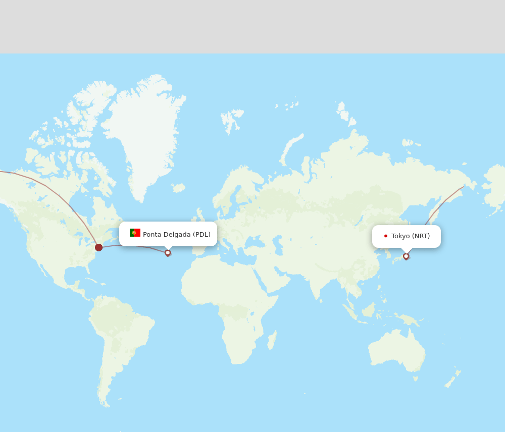 NRT-PDL flight routes