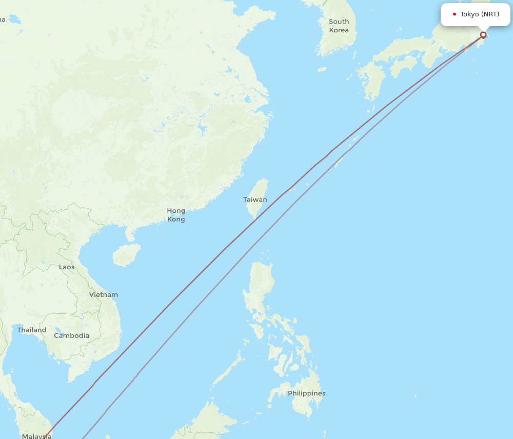 NRT-PKU flight routes