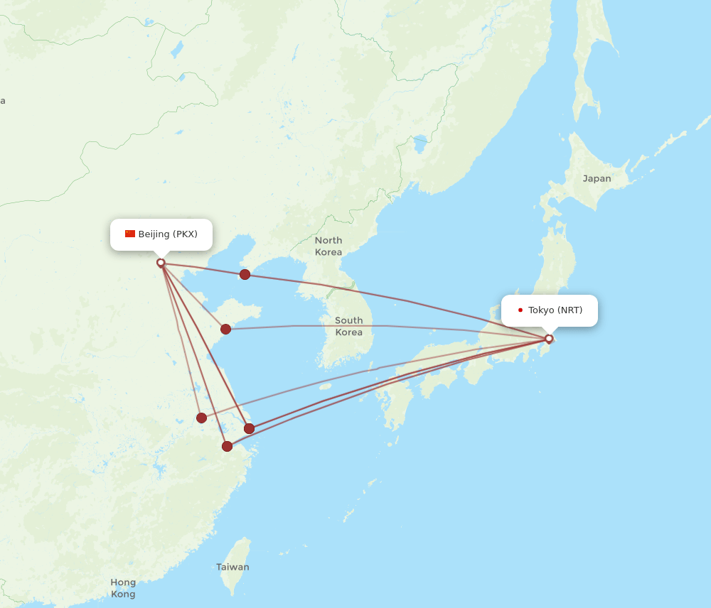 NRT-PKX flight routes