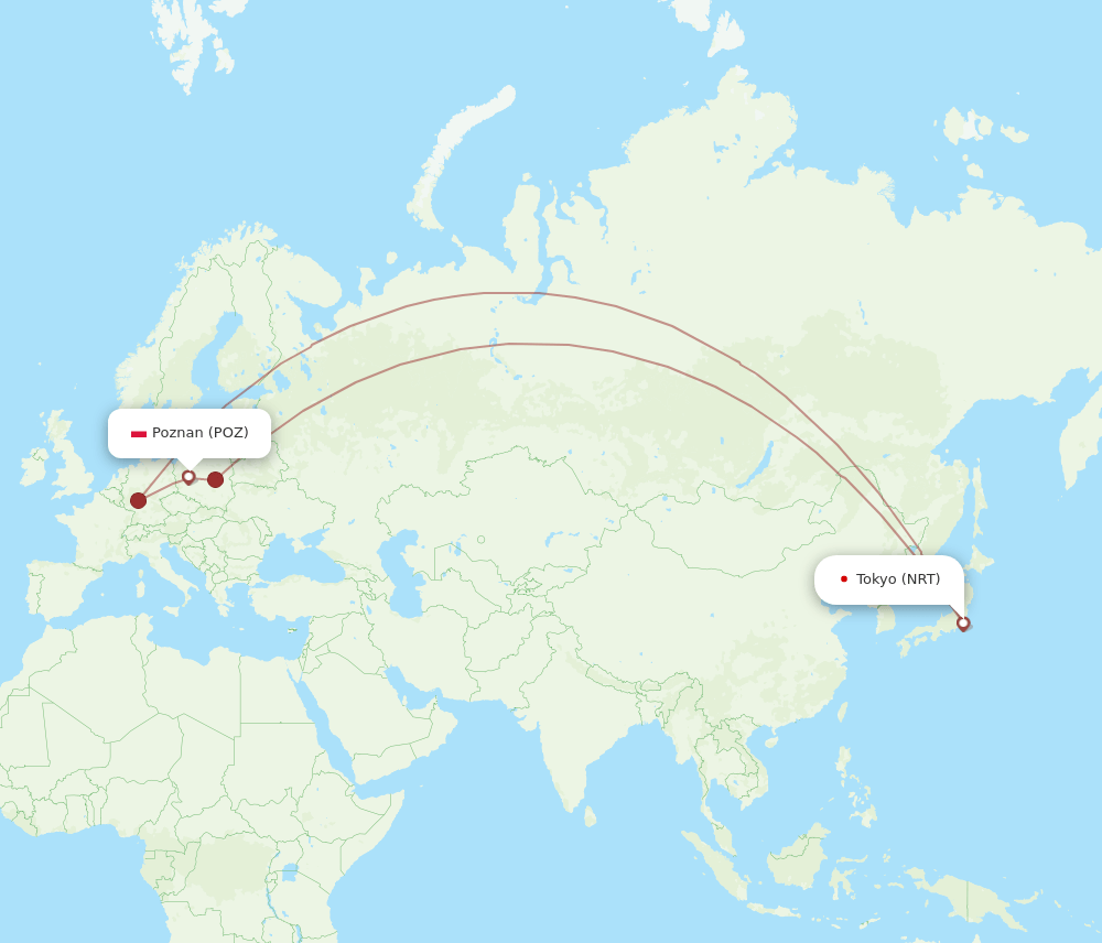NRT-POZ flight routes