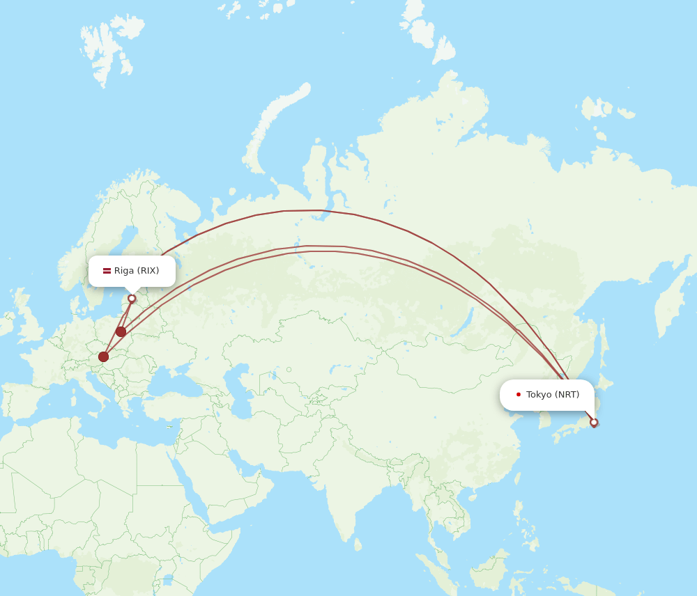 NRT-RIX flight routes