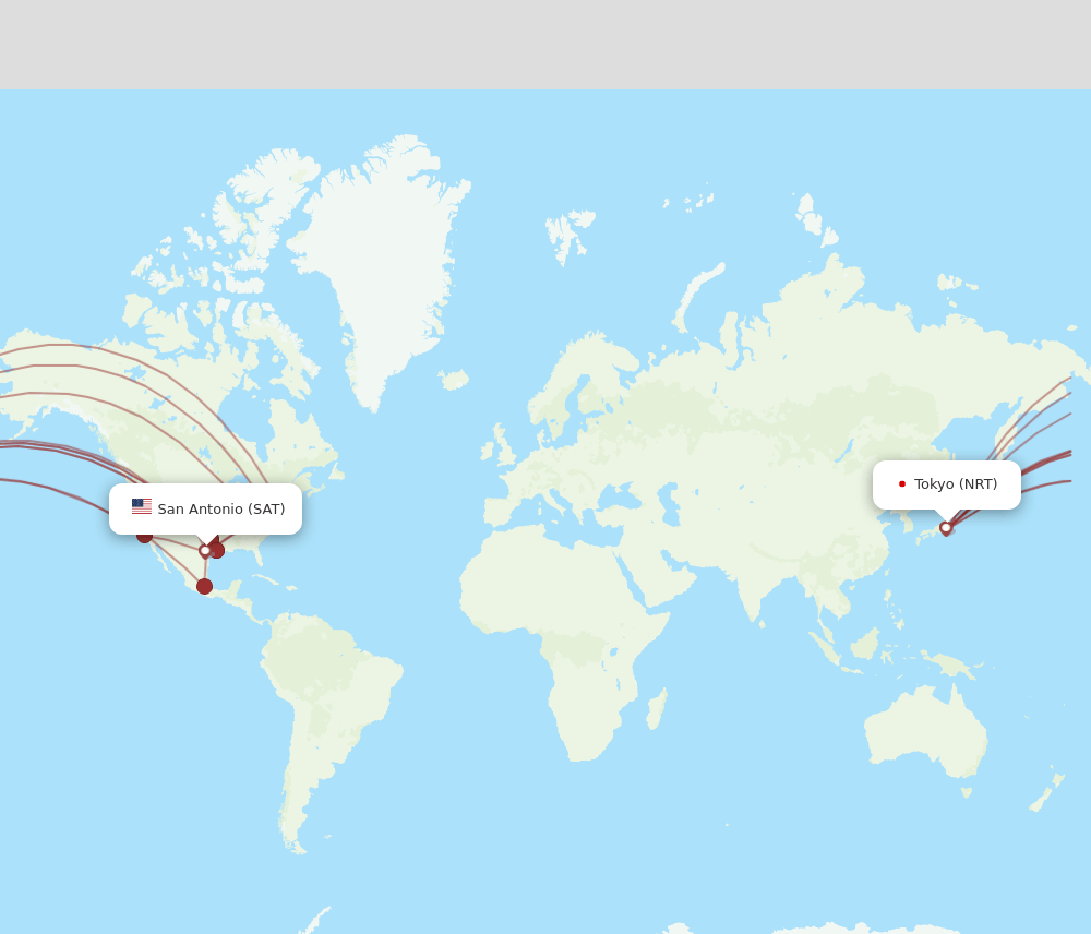 NRT-SAT flight routes
