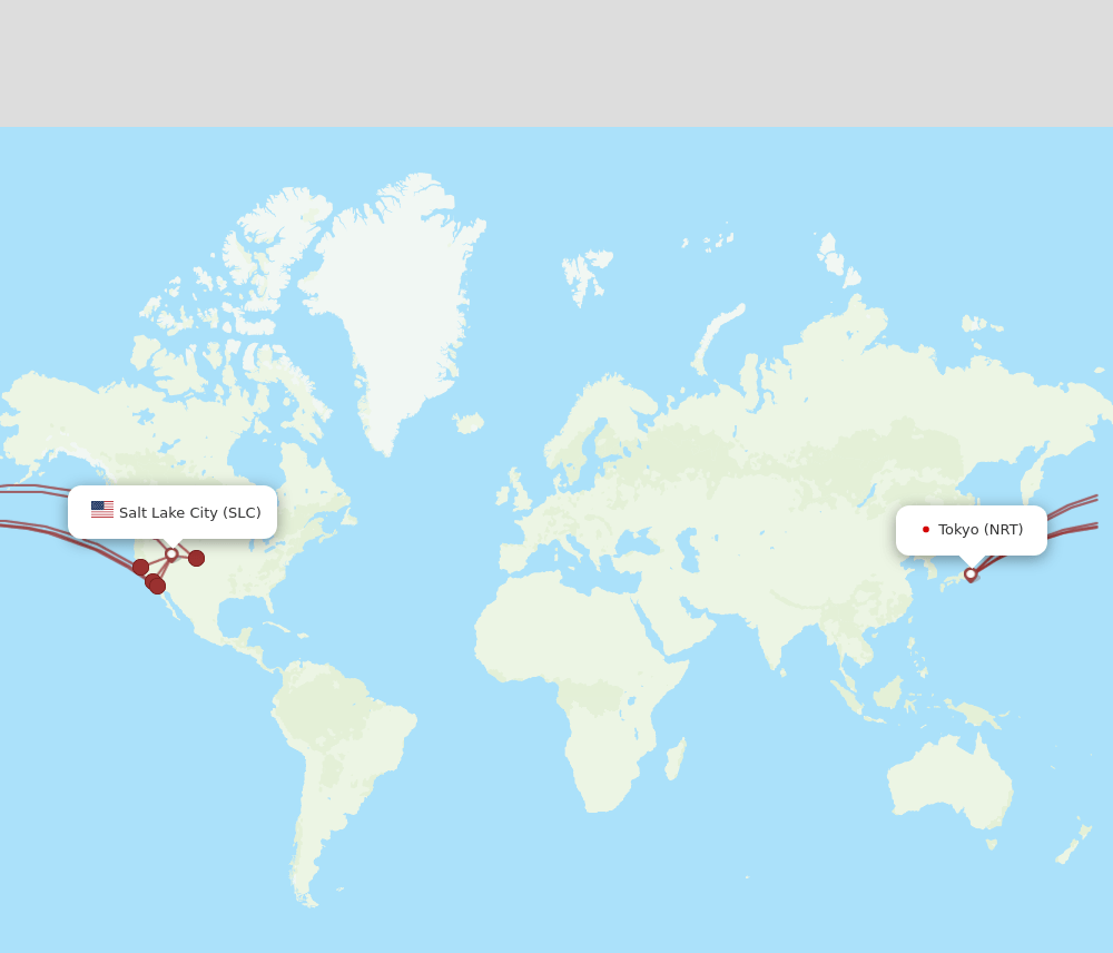 NRT-SLC flight routes