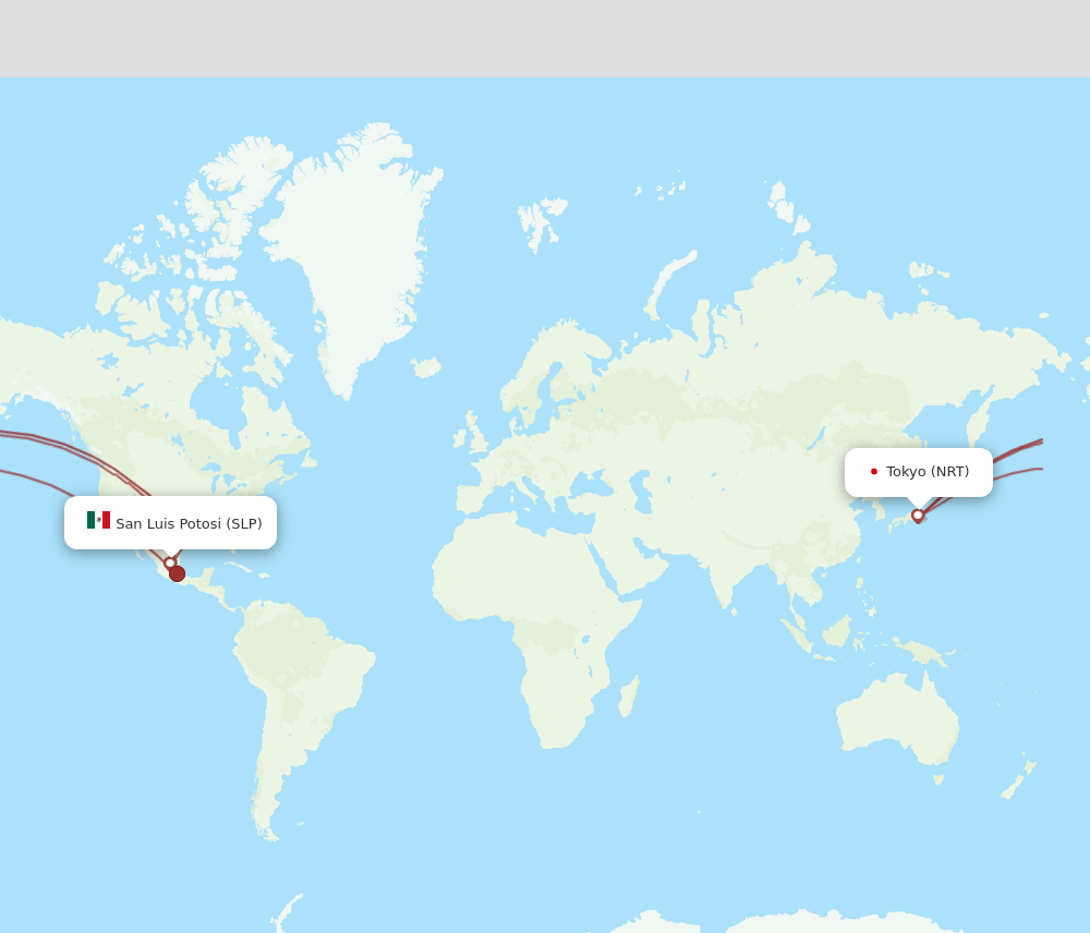 NRT-SLP flight routes