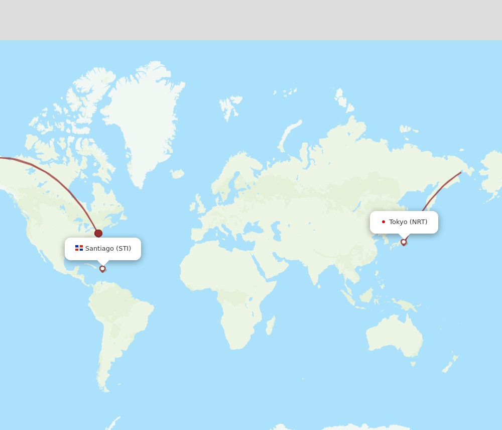 NRT-STI flight routes