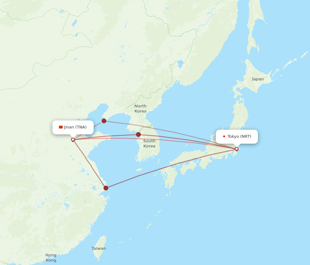 NRT to TNA flights and routes map