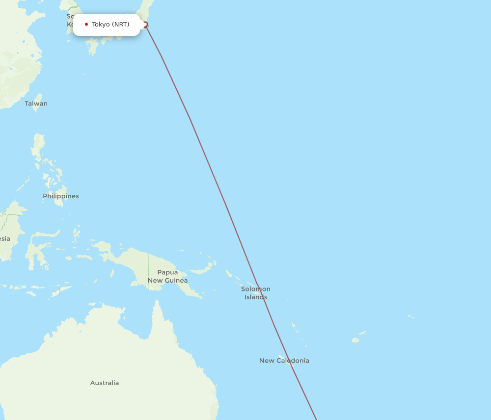 NRT-TRG flight routes