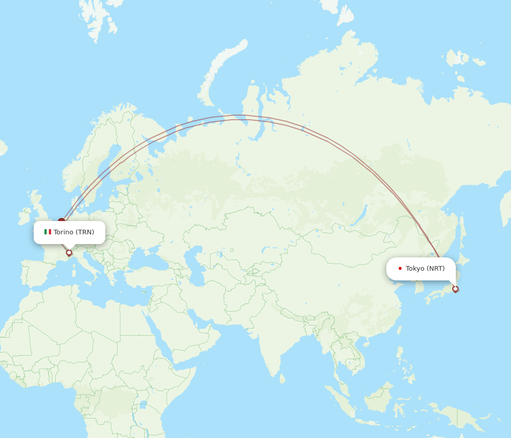 NRT-TRN flight routes