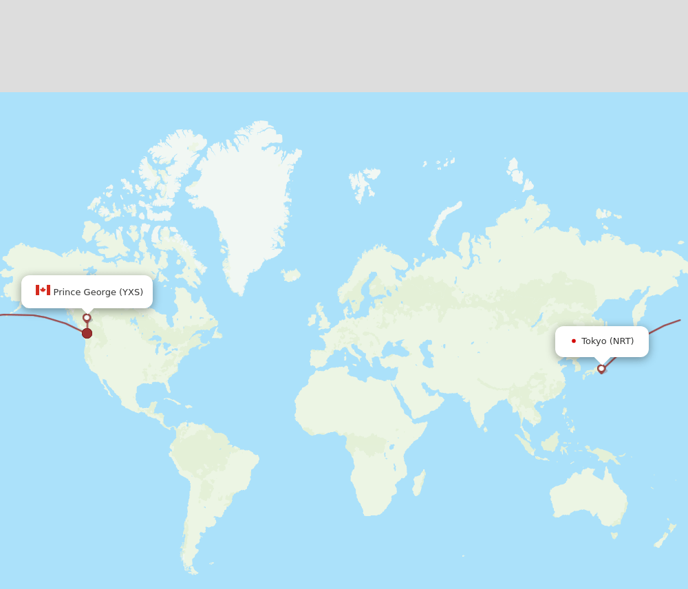 NRT-YXS flight routes
