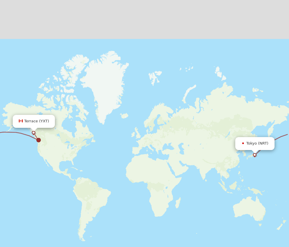 NRT-YXT flight routes