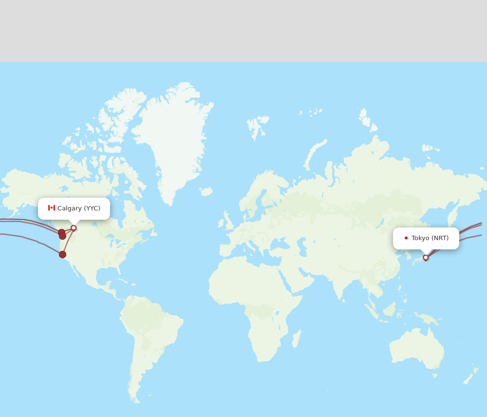 NRT-YYC flight routes