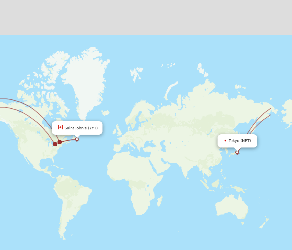 NRT-YYT flight routes