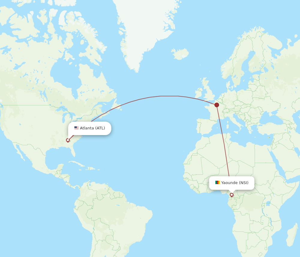 NSI-ATL flight routes