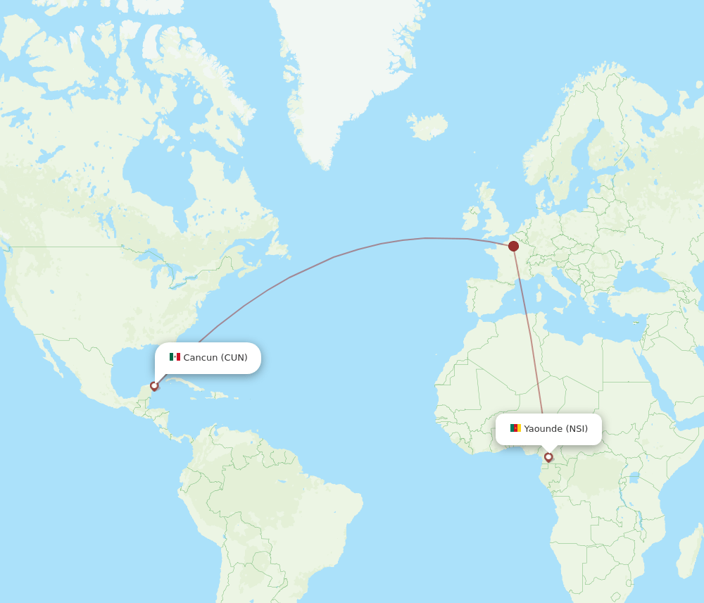 NSI-CUN flight routes