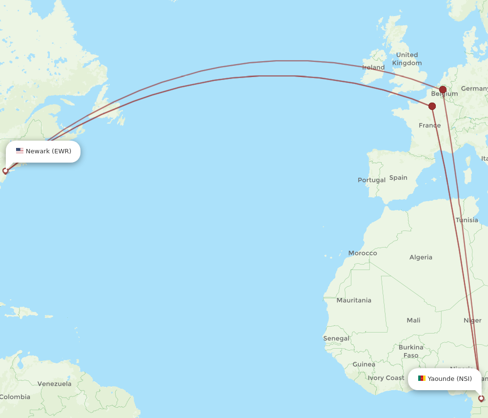 EWR to NSI flights and routes map