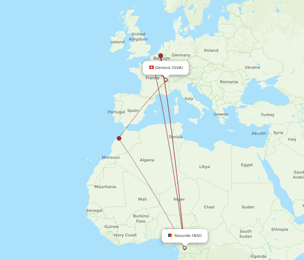 NSI-GVA flight routes