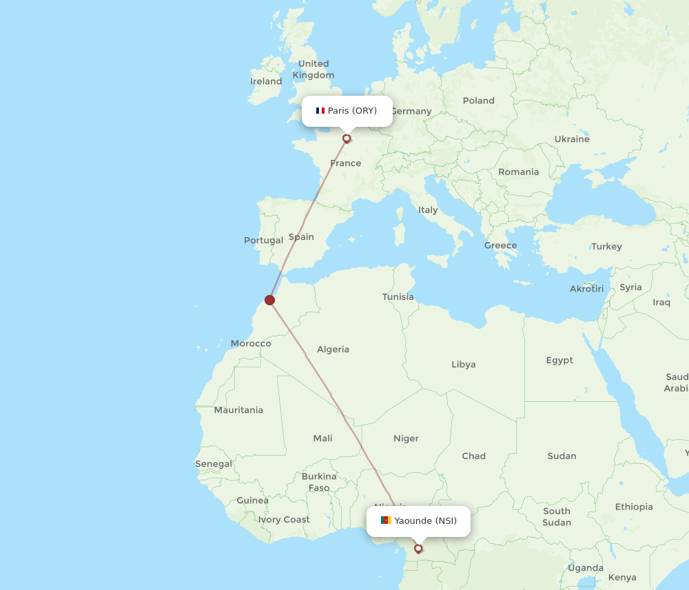 NSI-ORY flight routes