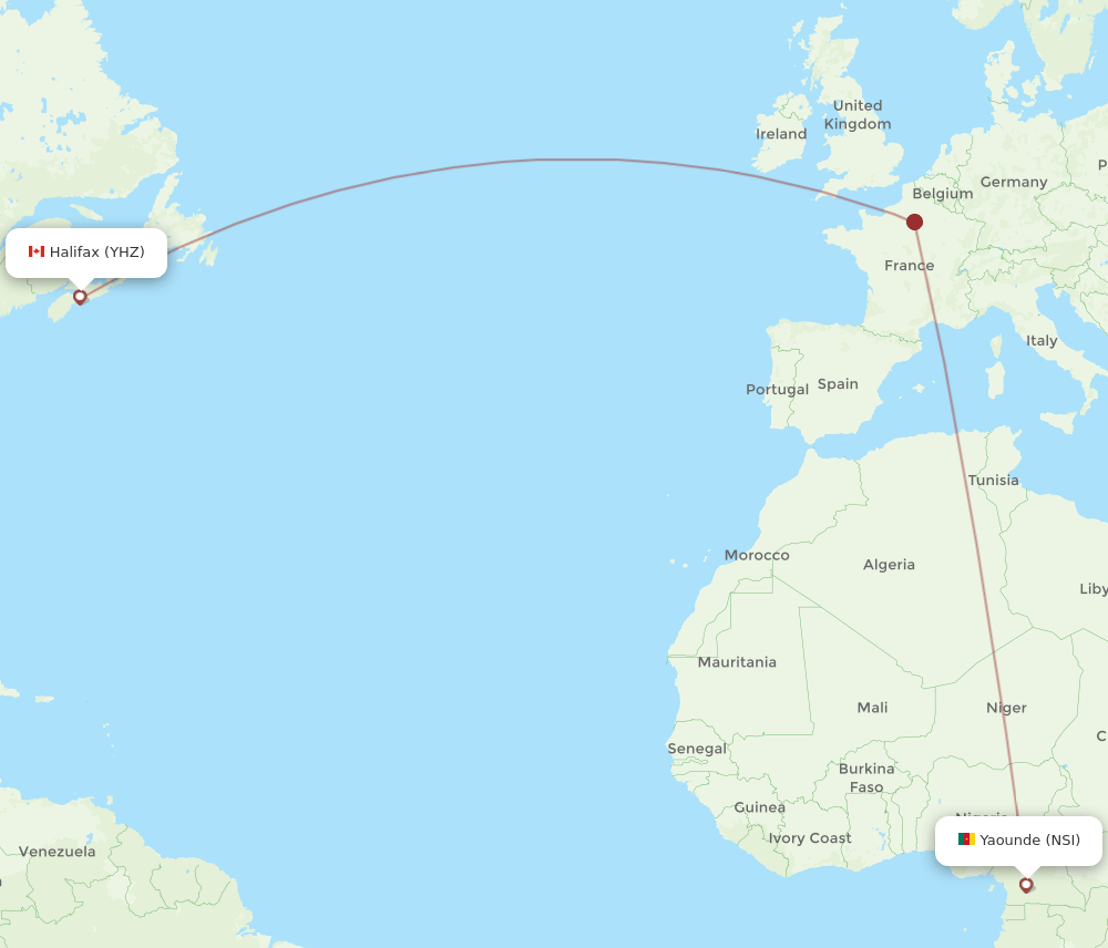 NSI-YHZ flight routes