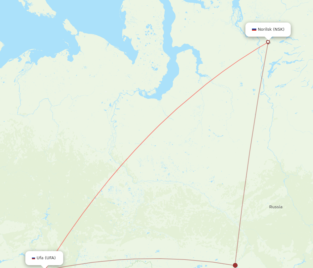 NSK-UFA flight routes