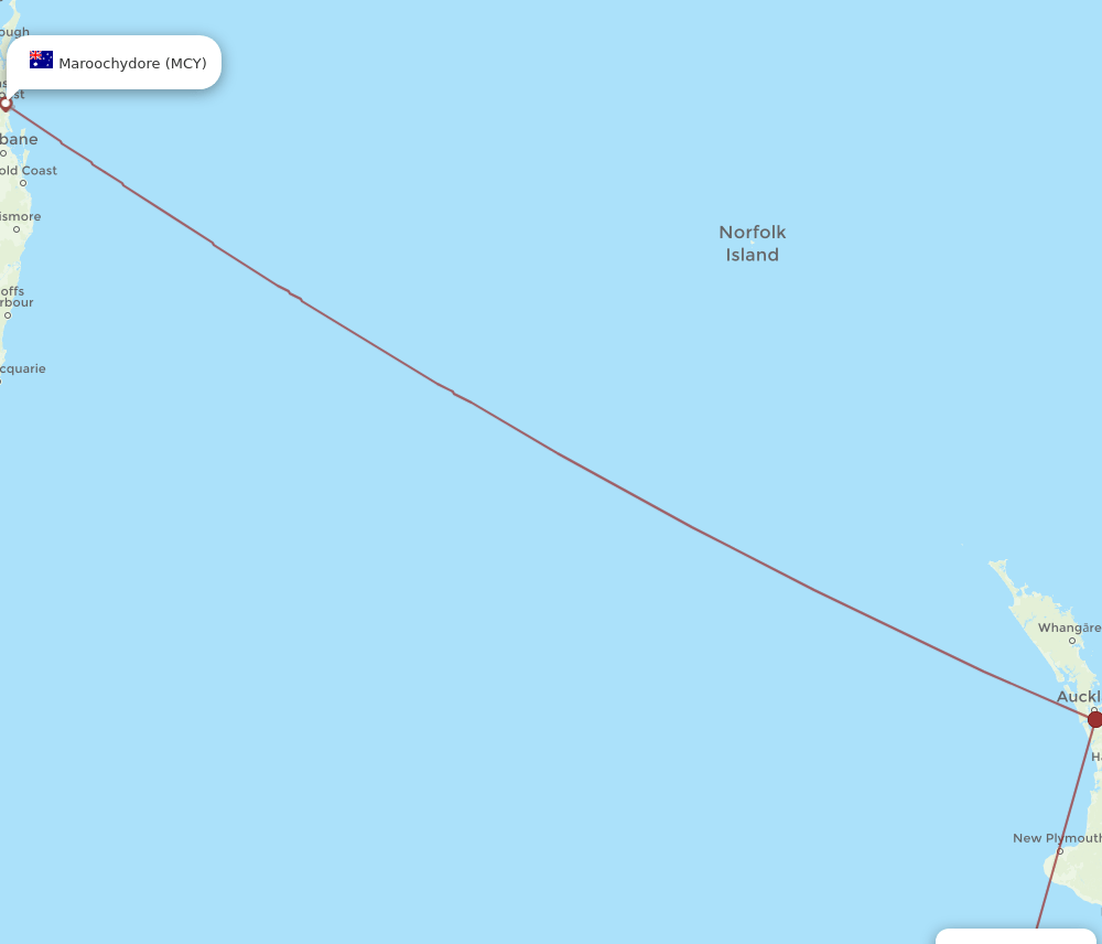 MCY to NSN flights and routes map