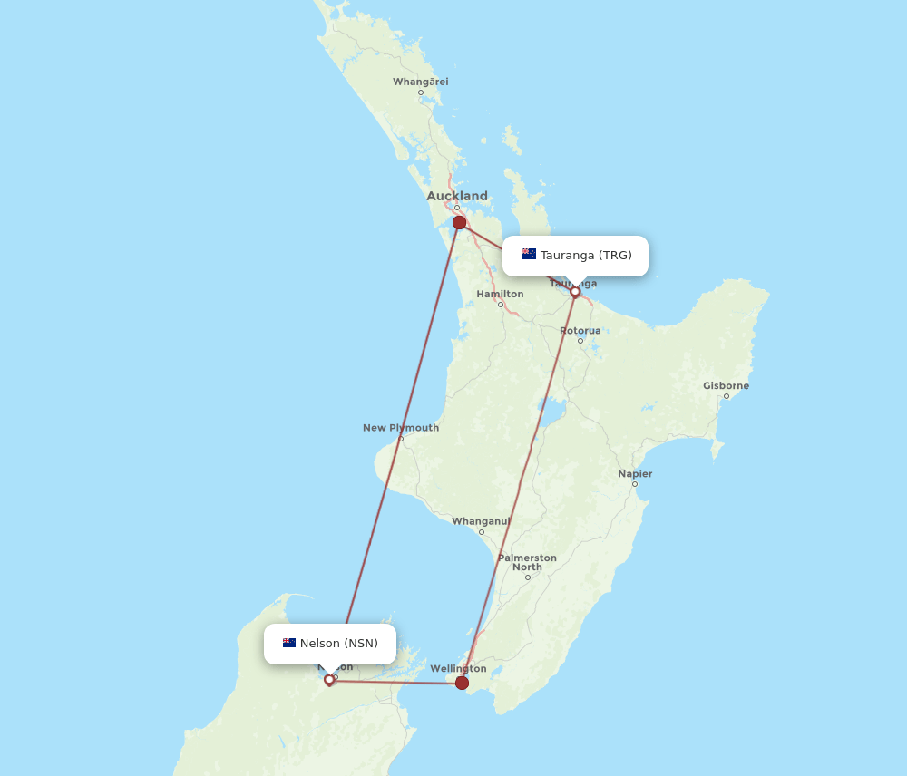 NSN-TRG flight routes