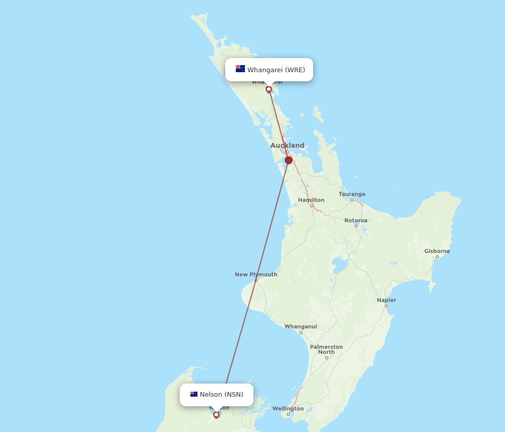 NSN-WRE flight routes