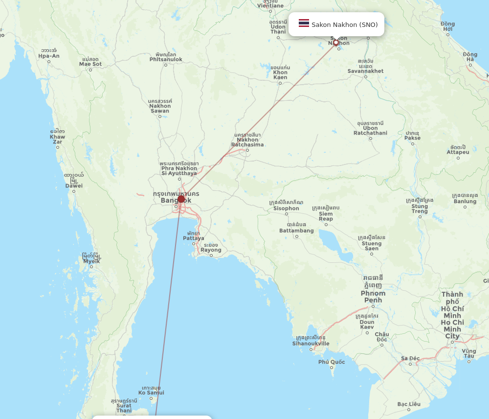 NST to SNO flights and routes map
